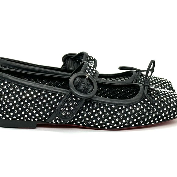 Christian Louboutin MAMASTRAPITINA Strass Crystal Mesh Ballerina Flat Shoes - Picture 12 of 16